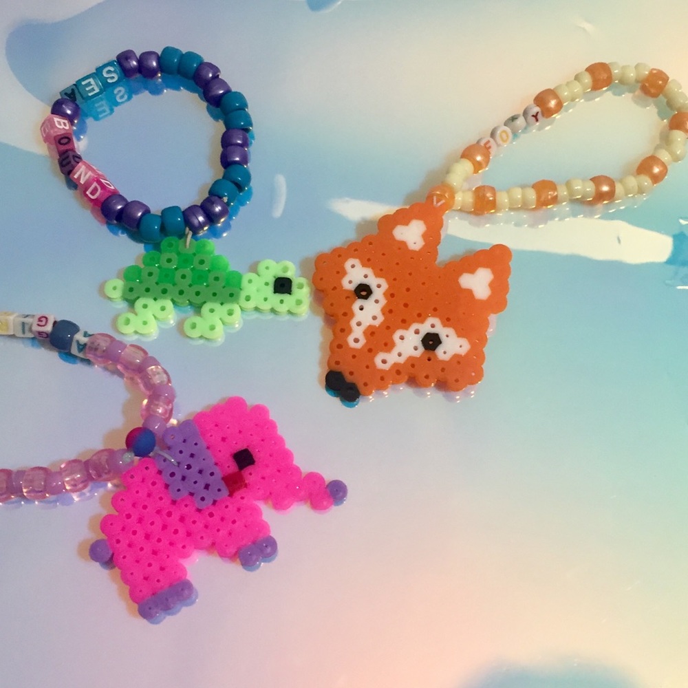 3-Piece Rave Kandi Bracelets - Sm/Med ANIMALS set